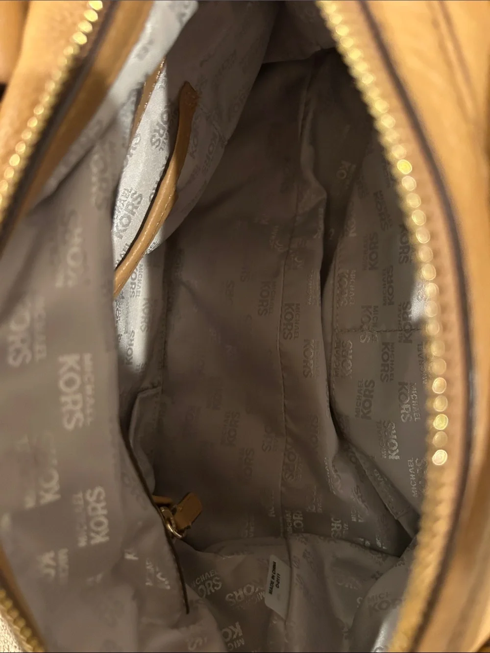 Michael Kors Caramel Tan Leather Satchel with Gold Hardware
